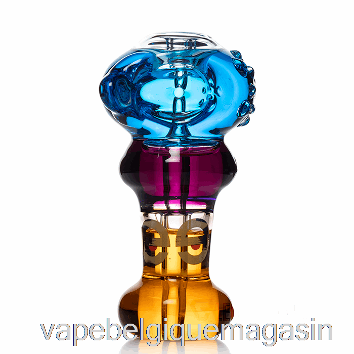 Vape Jetable Cheech Verre Triple Cuillère Congelable Pipe à Main Bleu / Violet / Orange